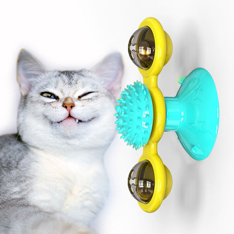 Cat Rotating Windmill Toy - Scratch, Itch & Teeth Cleaning Multi-Function