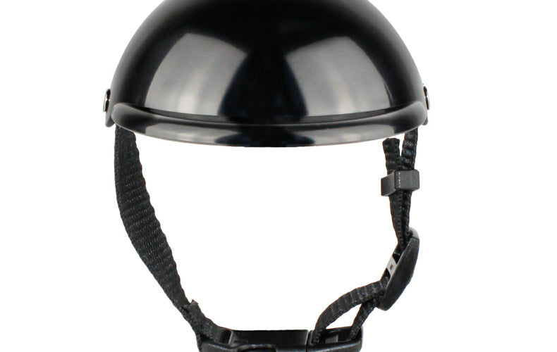Pet Motorcycle / Bike Helmet – Adjustable Chin Strap | ABS Shell | Black | S & M