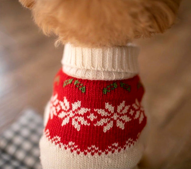 Festive Xmas Knitted Dog Sweater - Ideal for Smaller Breeds