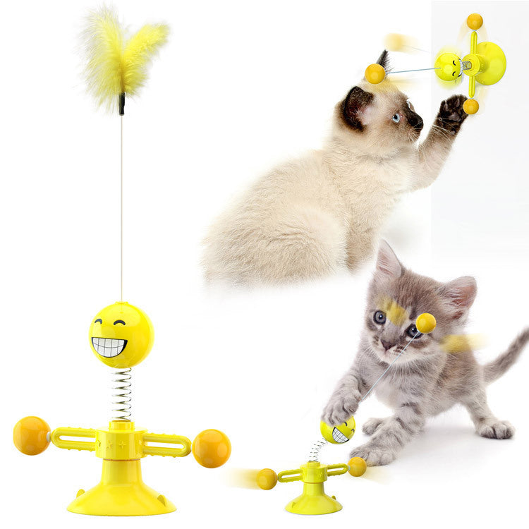 Cat Rotating Windmill Toy - Scratch, Itch & Teeth Cleaning Multi-Function