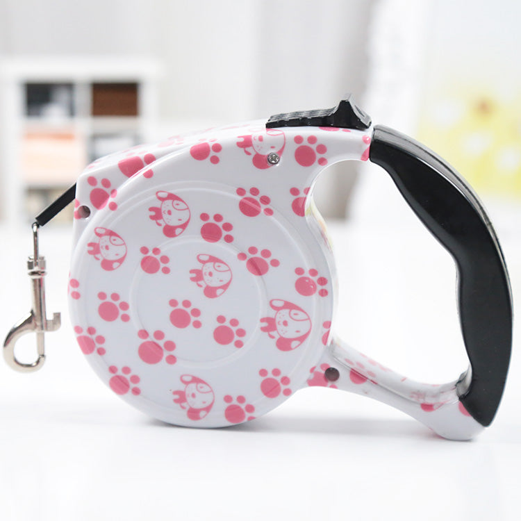 17ft Retractable Dog Lead – One-Handed Brake & Lock | Premium Nylon | Pink, Blue, White, Black & More