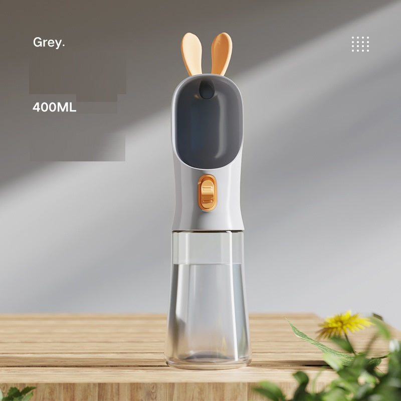 Portable Travel Pet Water & Food Cup – 400ml | Green, White, Grey & Yellow