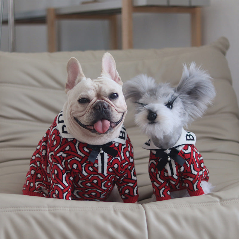 Designer Wine Red Dog & Cat Sweater - Cosy Everyday Essential