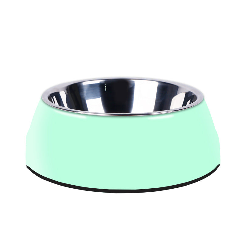 Luxe Melamine Pet Bowl – Classic Round | 6 Colours | S–XL - Stainless Steel