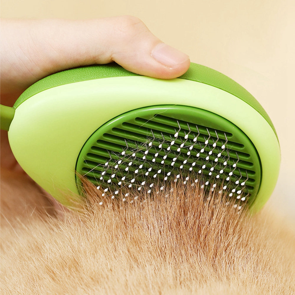 Self-Cleaning Pet Grooming Brush – One-Click Hair Release | Avocado & Lemon | Cats & Dogs