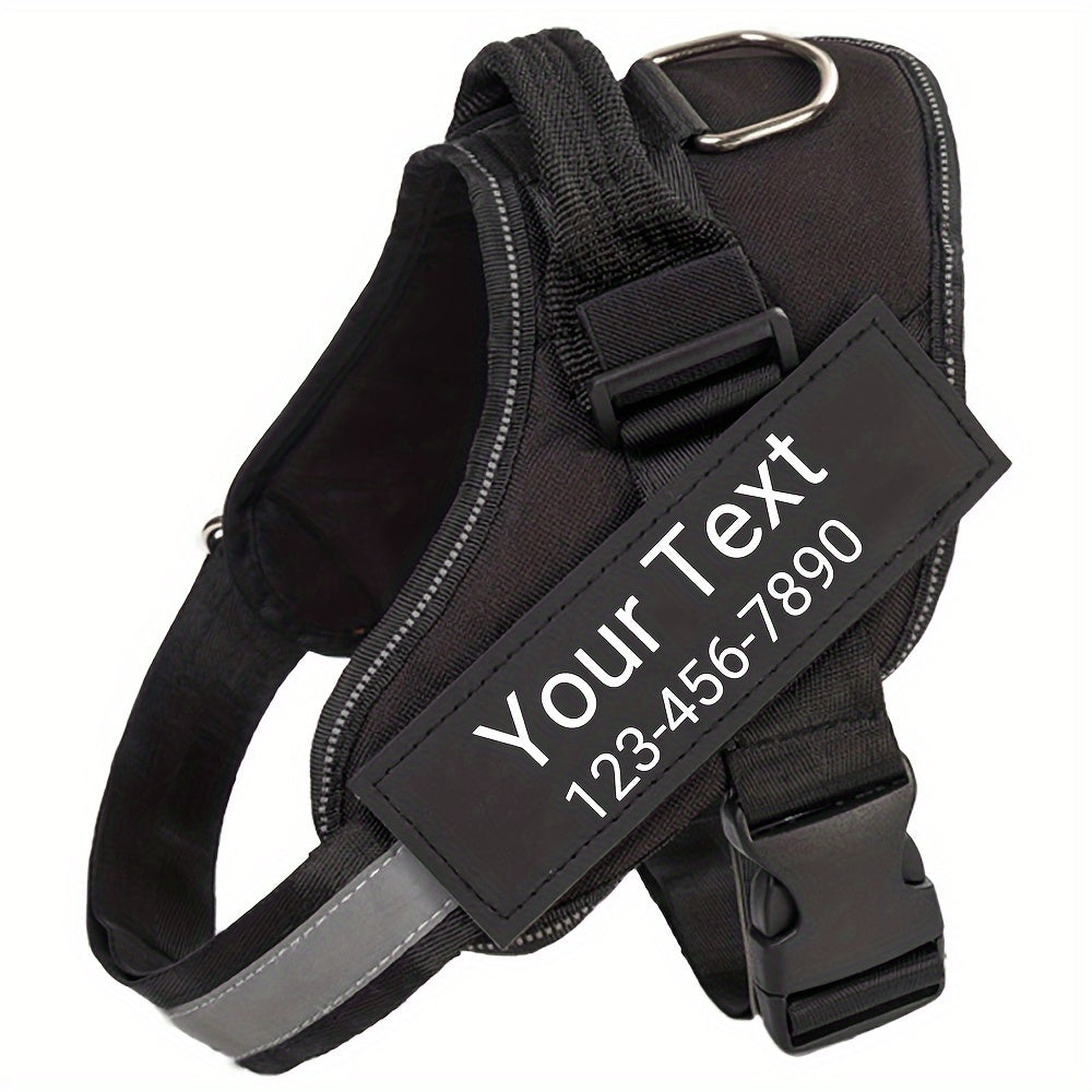 Custom Personalised Camouflage Dog Harness - Reflective Strip, Machine Washable, S-L