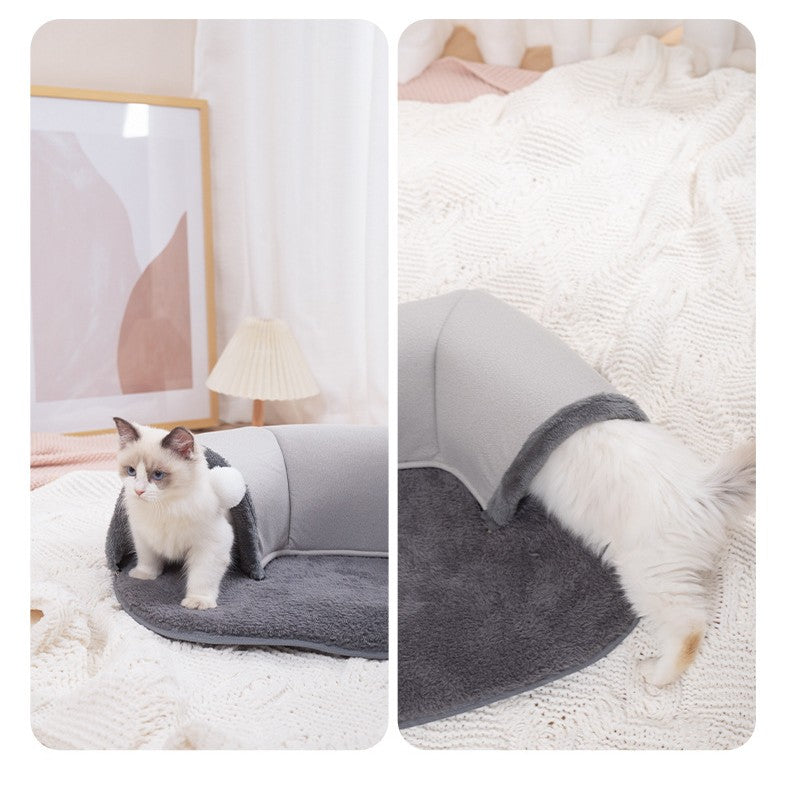 Plush Cat Tunnel Nest - Cosy Autumn & Winter Hideaway