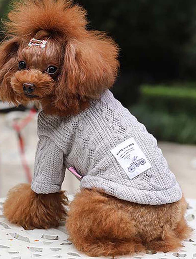 Pure Colour Knitted Dog Sweater - Acrylic Autumn & Winter Essential