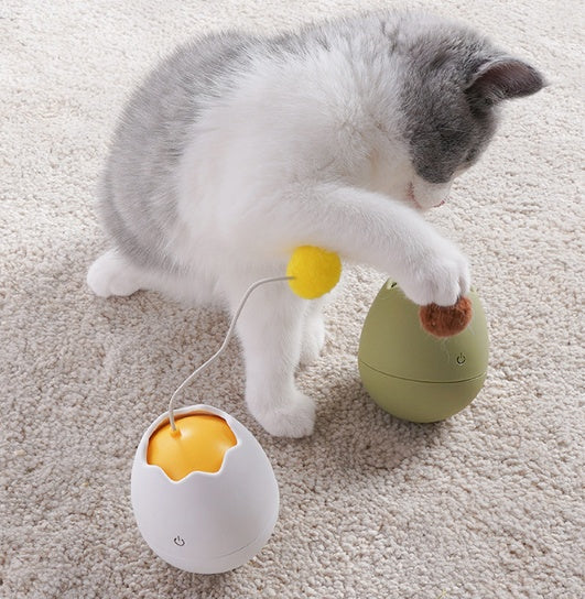 Interactive ABS & Cotton Ball Cat Teaser Toy - 3 Colours