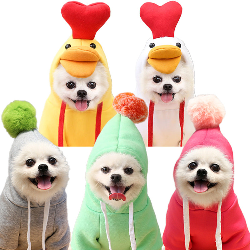Cute Fruit Print Dog Hoodie - Warm Fleece Winter Coat