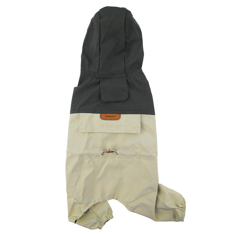 Dog Raincoat – Lightweight Polyester Waterproof Coat for Small & Medium Dogs | Purple Grey, Khaki & Navy Green | S–2XL