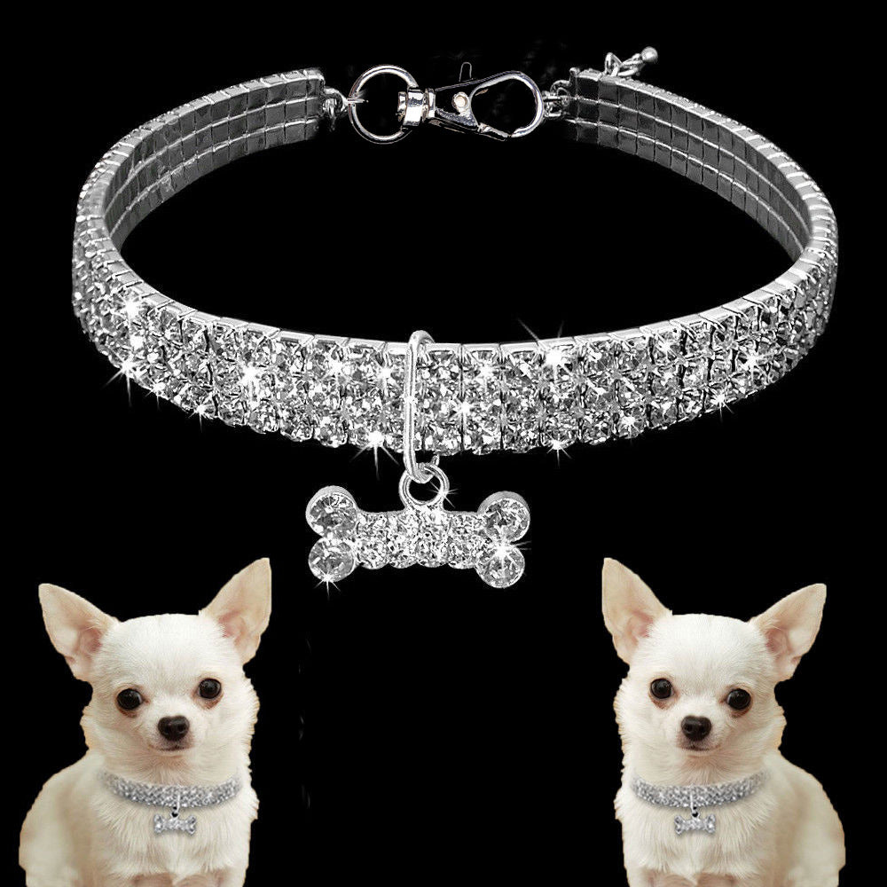 Rhinestone Bling Pet Collar – Crystal Studded Collar for Cats & Small Dogs | S, M & L