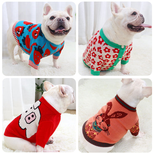 Button Cartoon Jarre Aero Bull Autumn Sweater New Autumn And Winter Dog Clothes