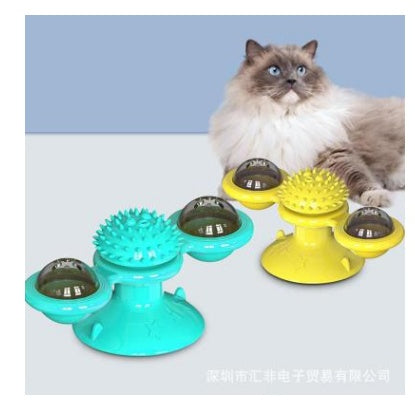 Cat Rotating Windmill Toy - Scratch, Itch & Teeth Cleaning Multi-Function
