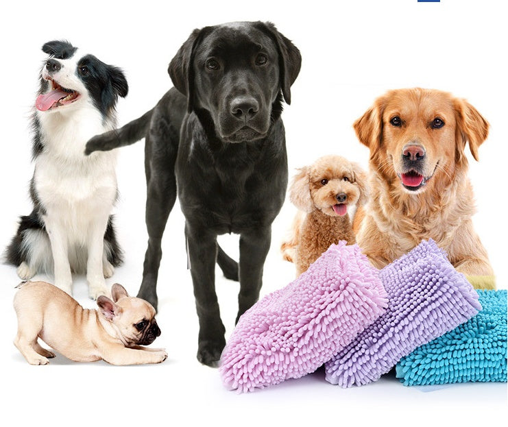 Chenille Pet Bath Towel - Soft & Absorbent for Dogs & Cats