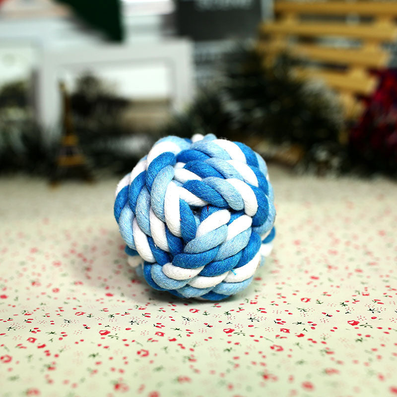 Hand-Woven Cotton Rope Ball Dog Toy - Fetch, Tug & Chew