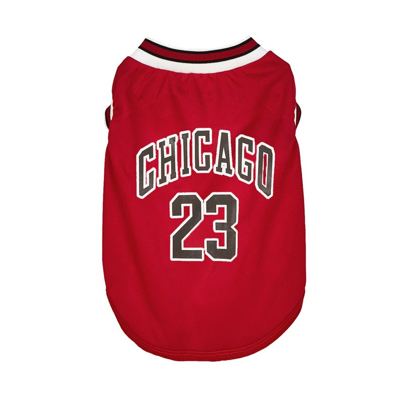 Chicago Basketball Jersey Dog Vest - Mesh Sports Shirt for Dogs