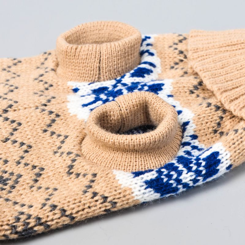 Stretch Snowflake Print Dog Sweater - Warm Autumn & Winter