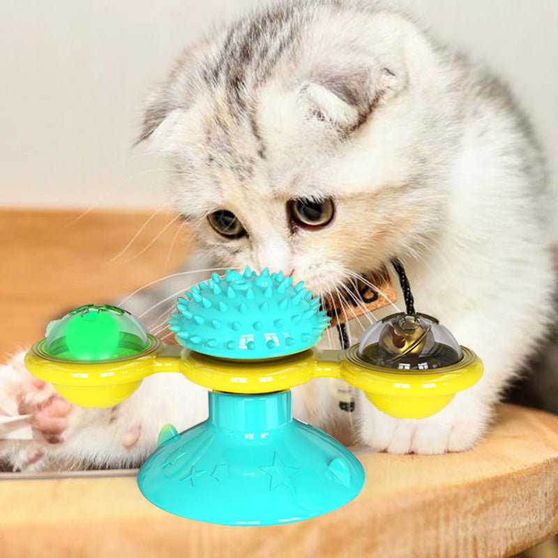Cat Rotating Windmill Toy - Scratch, Itch & Teeth Cleaning Multi-Function