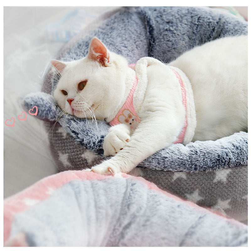 Bunny Themed Pet Harness & Lead Set – Blue, Yellow & Pink | XXS–M