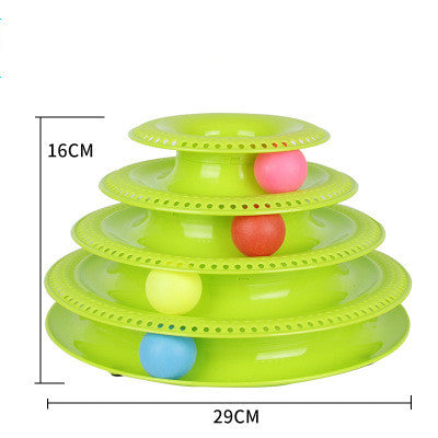 4-Layer Cat Ball Tower Track Toy - Interactive Rolling Ball Turntable