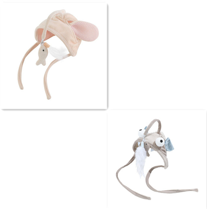 Head-Mounted Feather Cat Wand Toy - Hands-Free Interactive Play