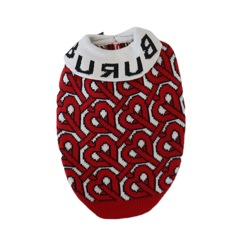 Designer Wine Red Dog & Cat Sweater - Cosy Everyday Essential