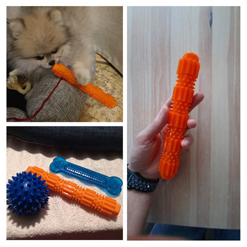 Rubber Treat Dispensing Dog Chew Toy - Teeth Cleaning & Squeaky