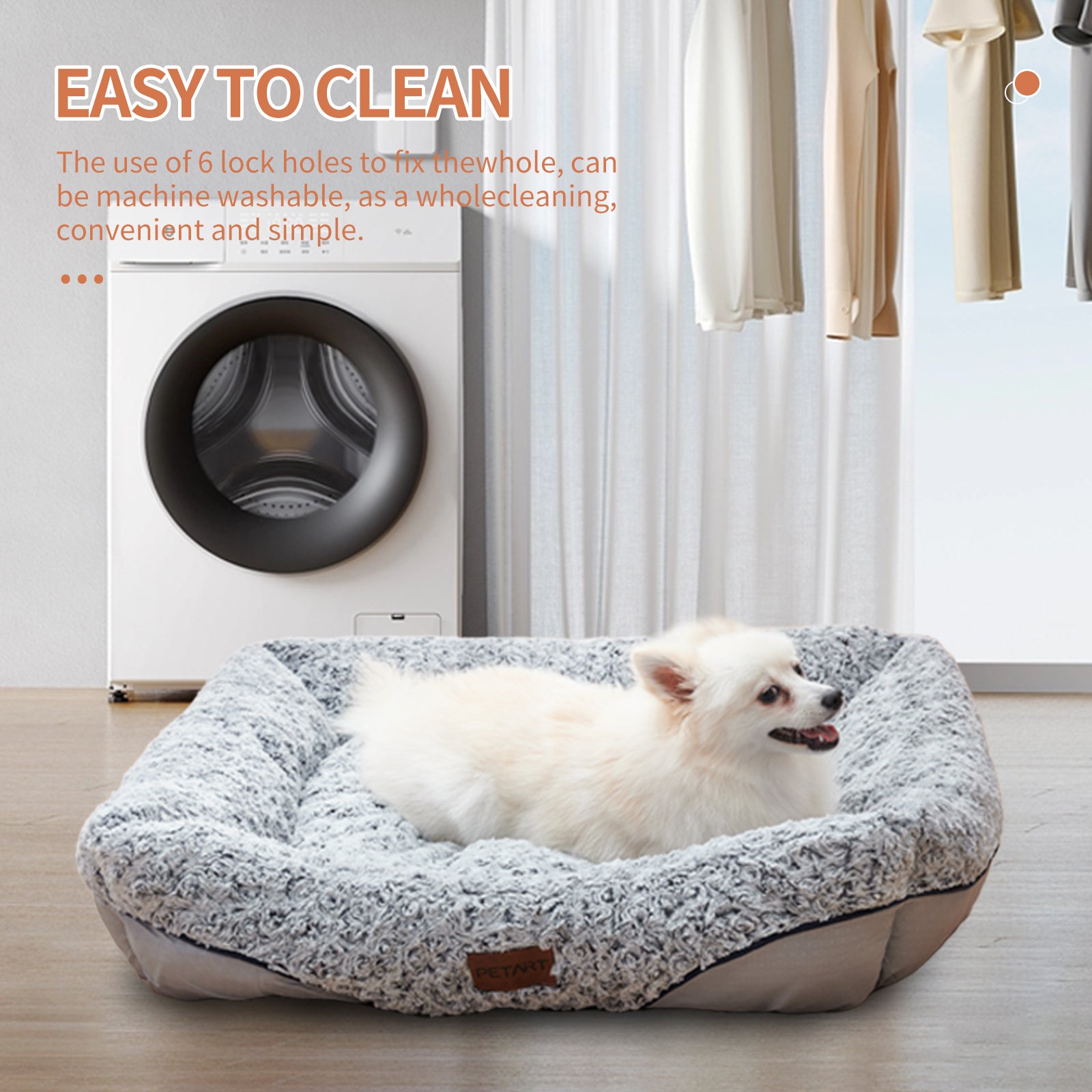 PetArt CO. - Swirl Rose Velvet Calming Dog Sofa Bed