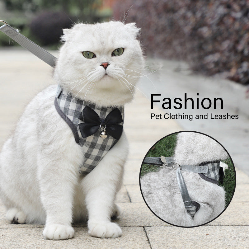 Bowtie Cat Harness & Lead Set | Adjustable Vest Style | 5 Stylish Designs