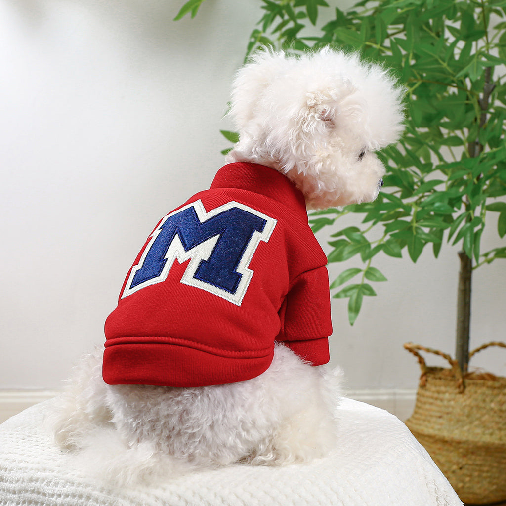 Luxe Letter Print Dog Hoodie Sweater - Autumn & Winter Warmth
