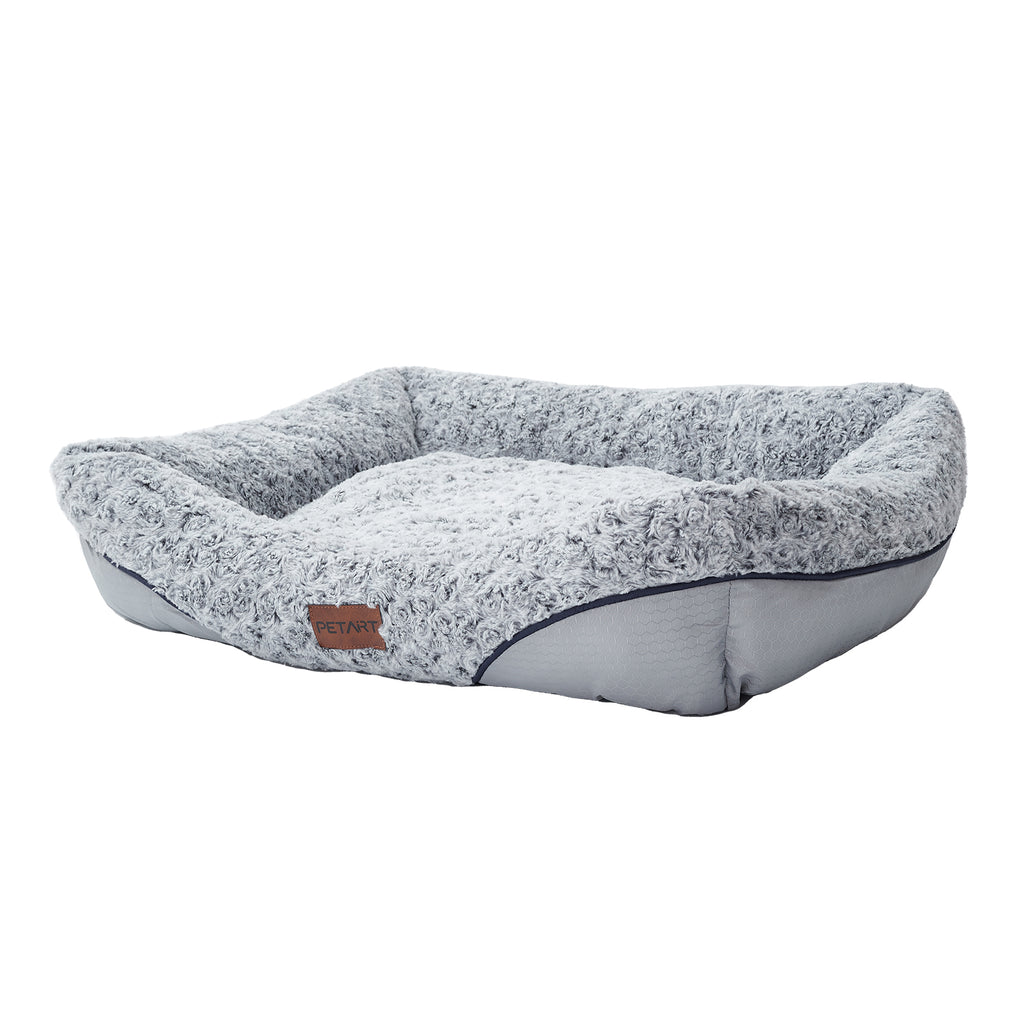 PetArt CO. - Swirl Rose Velvet Calming Dog Sofa Bed