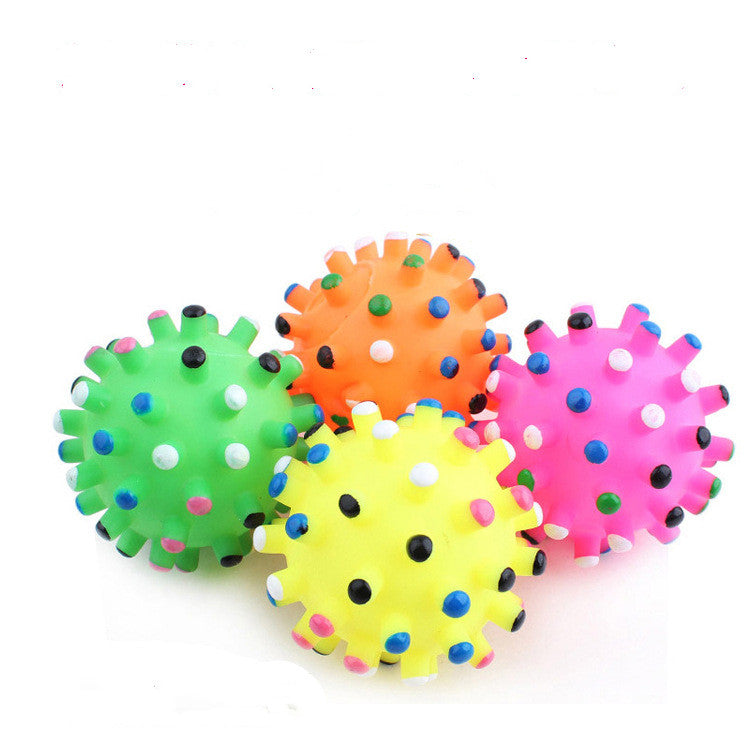 Novelty Vinyl Squeaky Dog Toy Ball - 5 Fun Designs