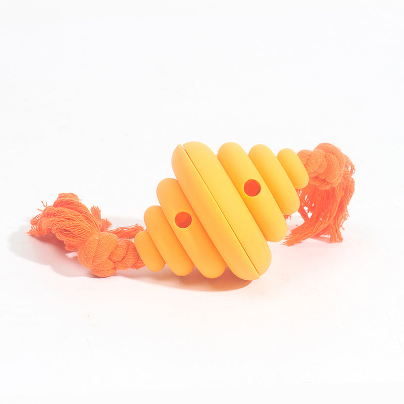 Rope Ball Treat Dispensing Dog Toy (Yellow OR Green)