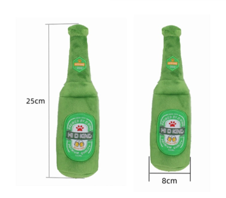 Beer Bottle & Mug Plush Squeaky Dog Toy - Novelty Fun