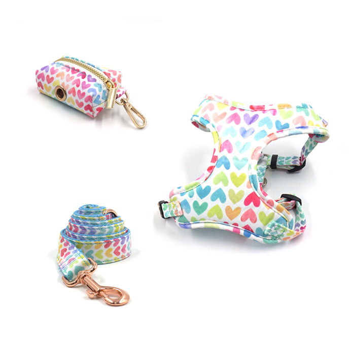 Complete Pet Walking Set - Collar, Leash, Bow, Harness & Bag