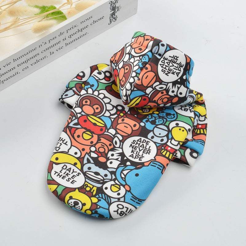 Cartoon Graphic Thickened Cotton Dog & Cat Sweater - Autumn & Winter Warmth