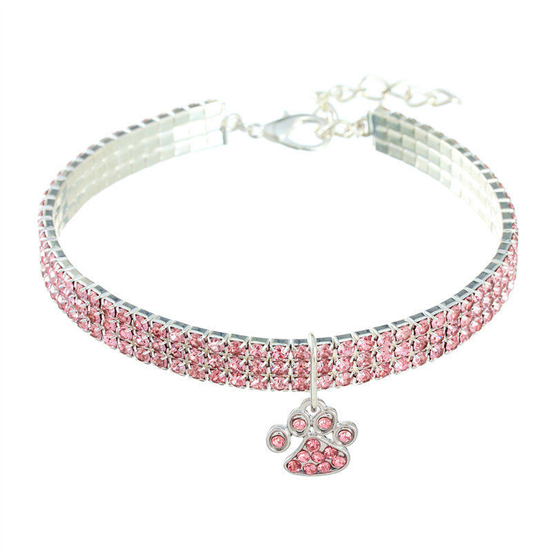 Red Diamond Pet Collar – Elastic Necklace Style for Dogs & Cats | White, Pink & Red | S, M & L