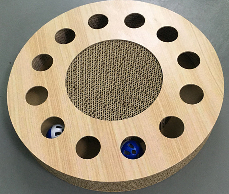 FlatCat Scratching Board | Corrugated Paper Claw Grinder | Blue & Wood