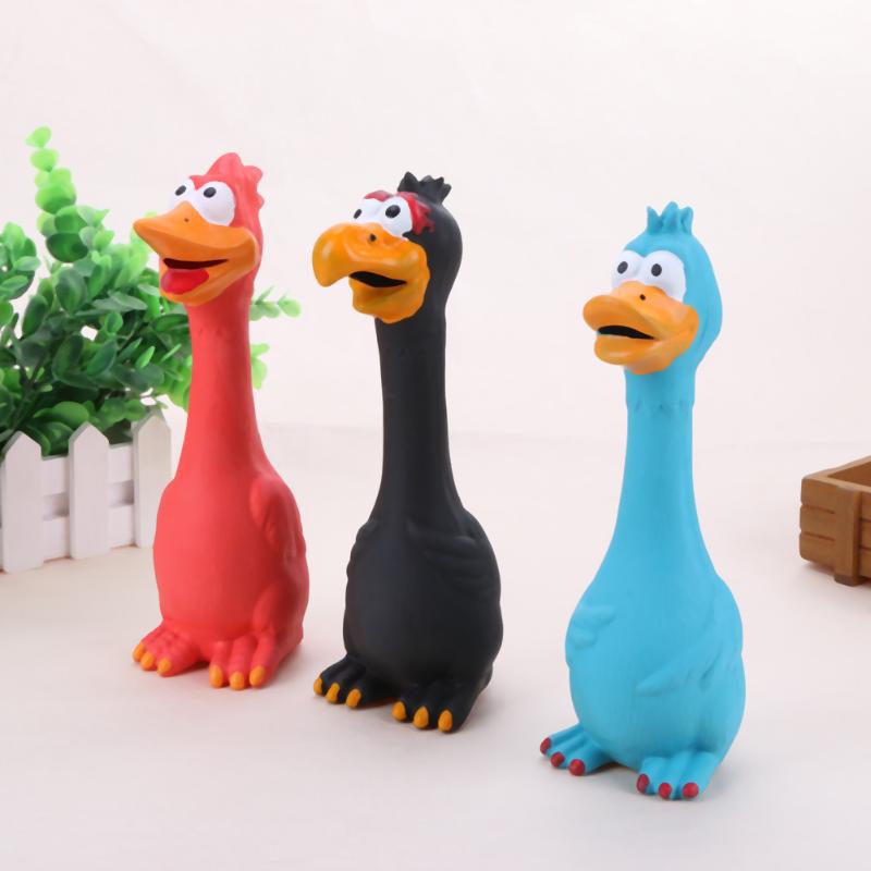 Natural Latex Screaming Chicken Dog Toy - Bite Resistant & Squeaky