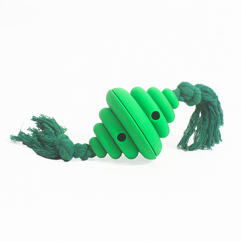 Rope Ball Treat Dispensing Dog Toy (Yellow OR Green)
