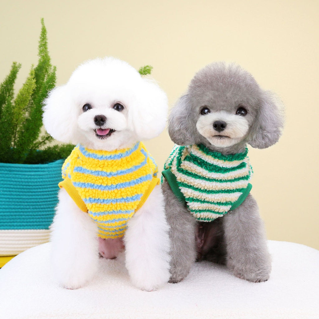 PawBear - Thickened Striped Pet Top + Harness Clip