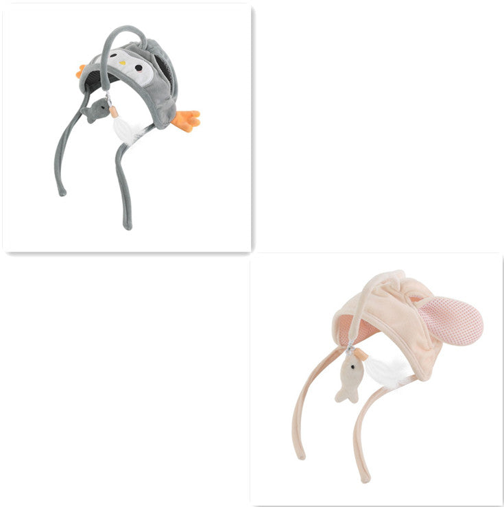 Head-Mounted Feather Cat Wand Toy - Hands-Free Interactive Play