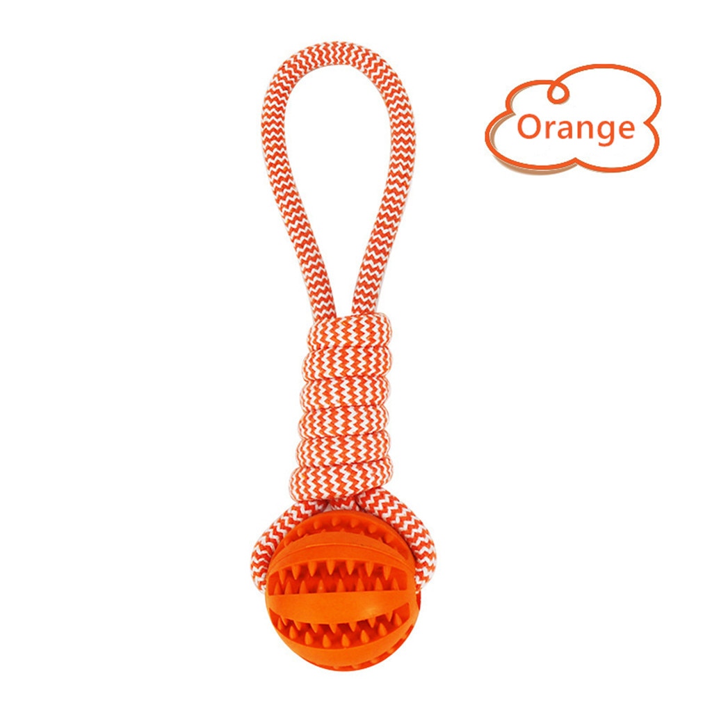 TPR & Cotton Rope Dog Chew Ball – Bite-Resistant Dental Toy | 25cm | Blue, Orange & Green