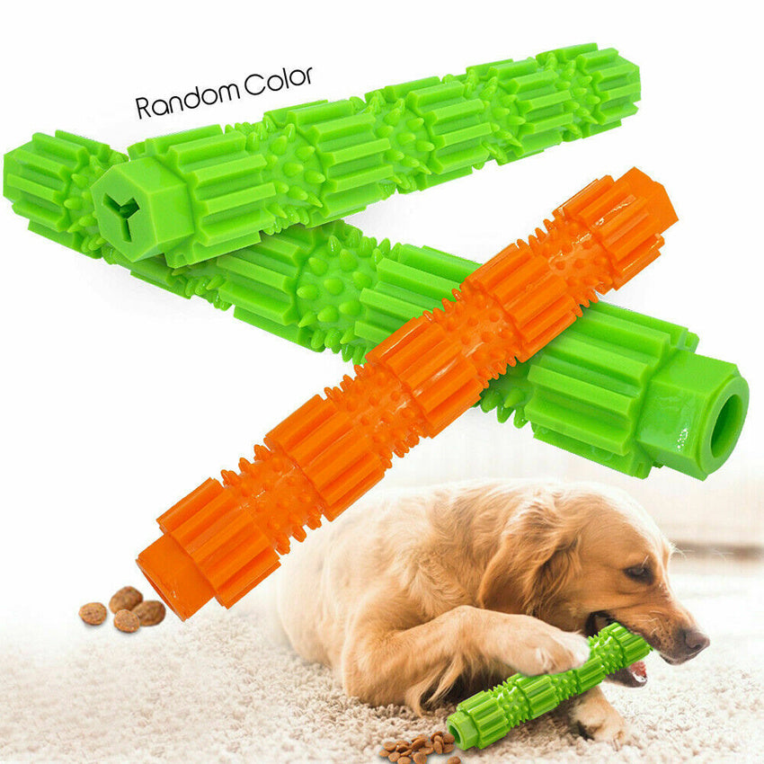 Rubber Treat Dispensing Dog Chew Toy - Teeth Cleaning & Squeaky
