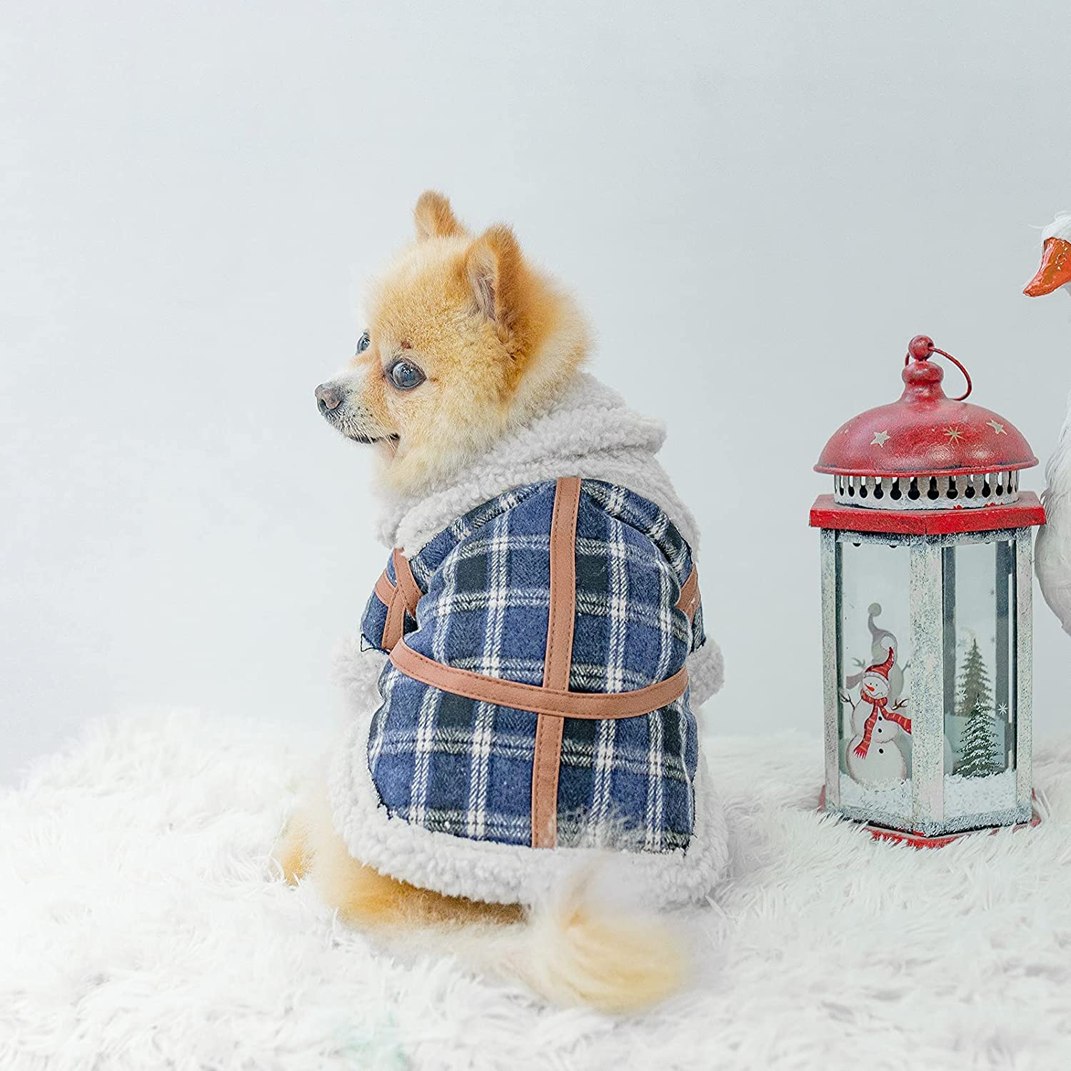 DogLuxe Plaid Lamb Velvet Jumper - Cosy Two-Legged Winter Top
