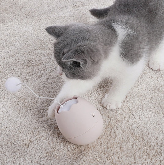 Interactive ABS & Cotton Ball Cat Teaser Toy - 3 Colours