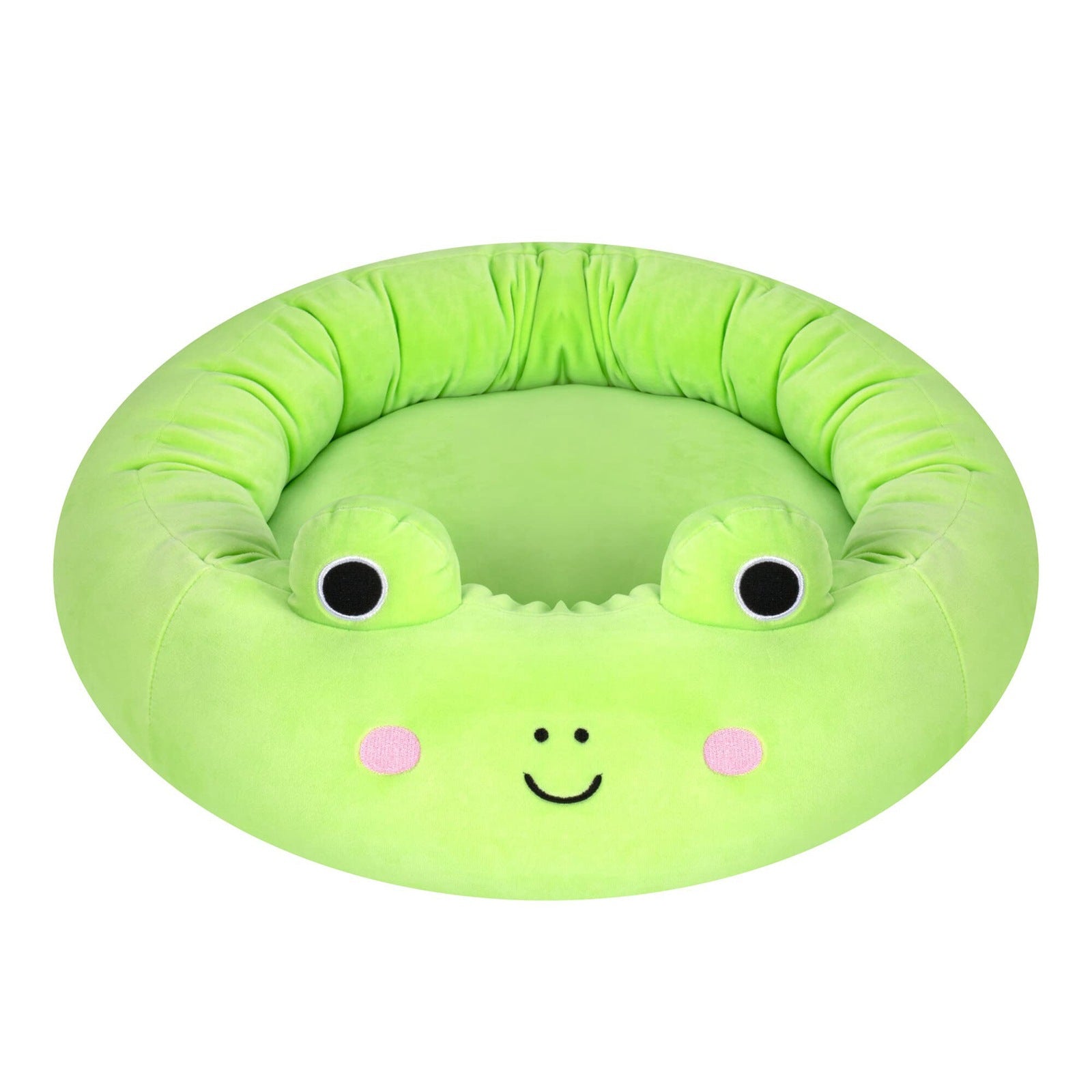 BellyRub Plush Round Dog Bed | Animals & Fruits Print | 65cm