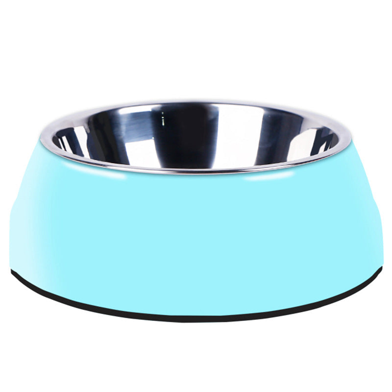 Luxe Melamine Pet Bowl – Classic Round | 6 Colours | S–XL - Stainless Steel