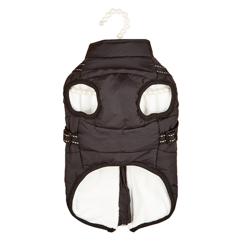 Reflective Dog Fashion Hoodie | Fleece-Lined Cotton Jacket